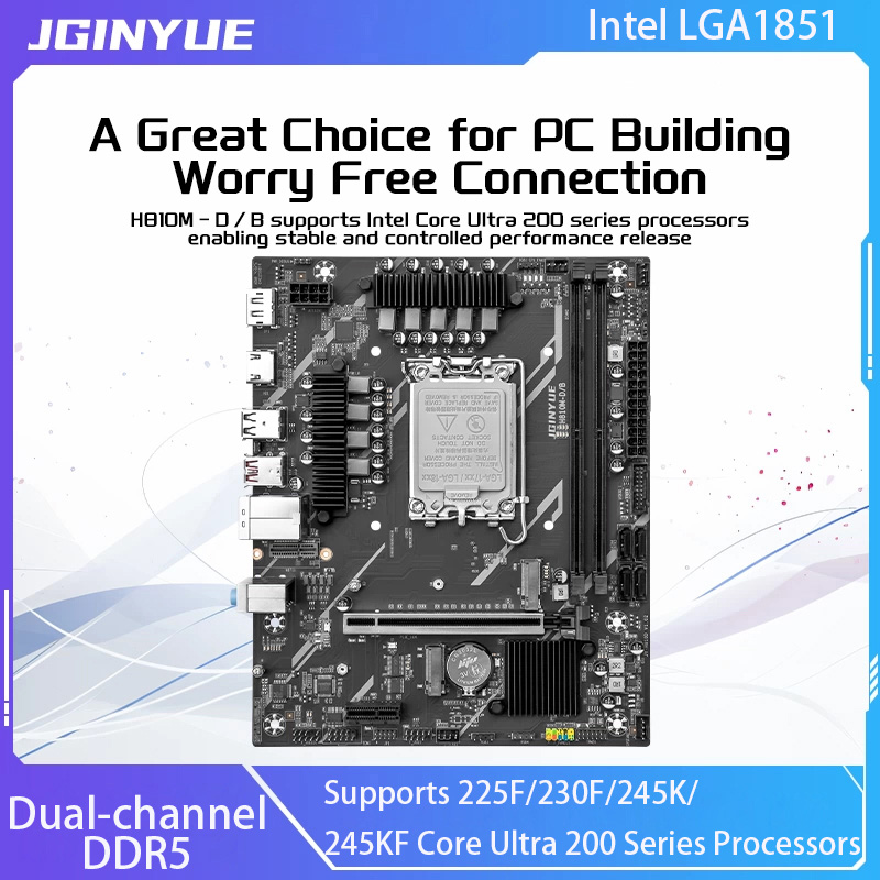 Ddr5 64Gb - اللوحة الأم JGINYUE H810 Intel LGA1851