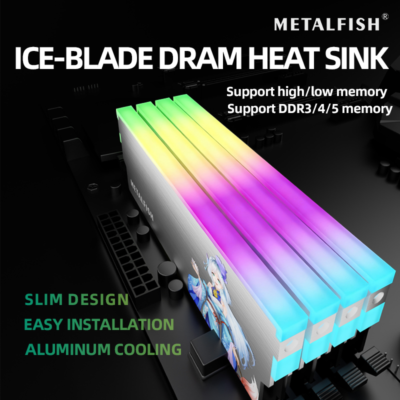 METALFISH DRAM المبرد 5V-3PIN  - مراجعة Ddr5 Rgb Ram وسعره