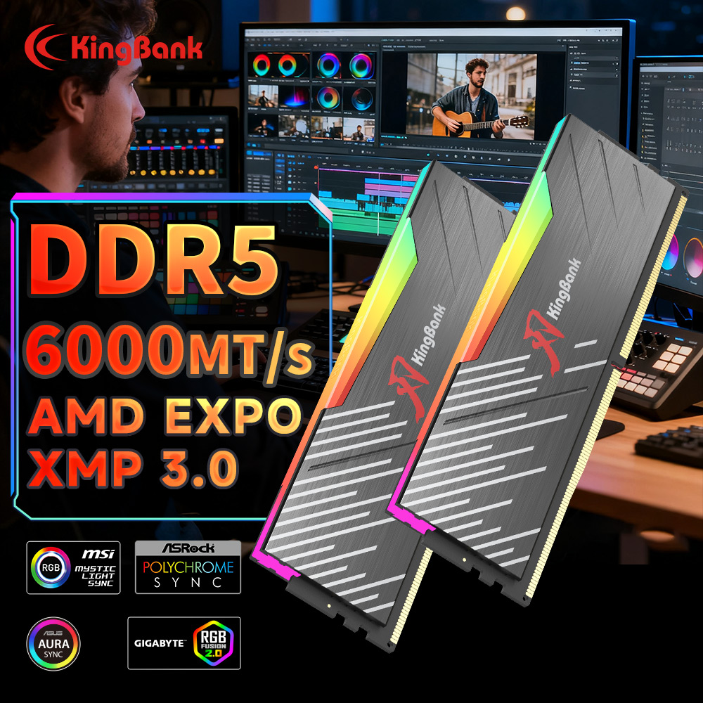 ذاكرة كمبيوتر مكتبي KingBank K - مراجعة Ddr5 16Gb 6000Mhz وسعره